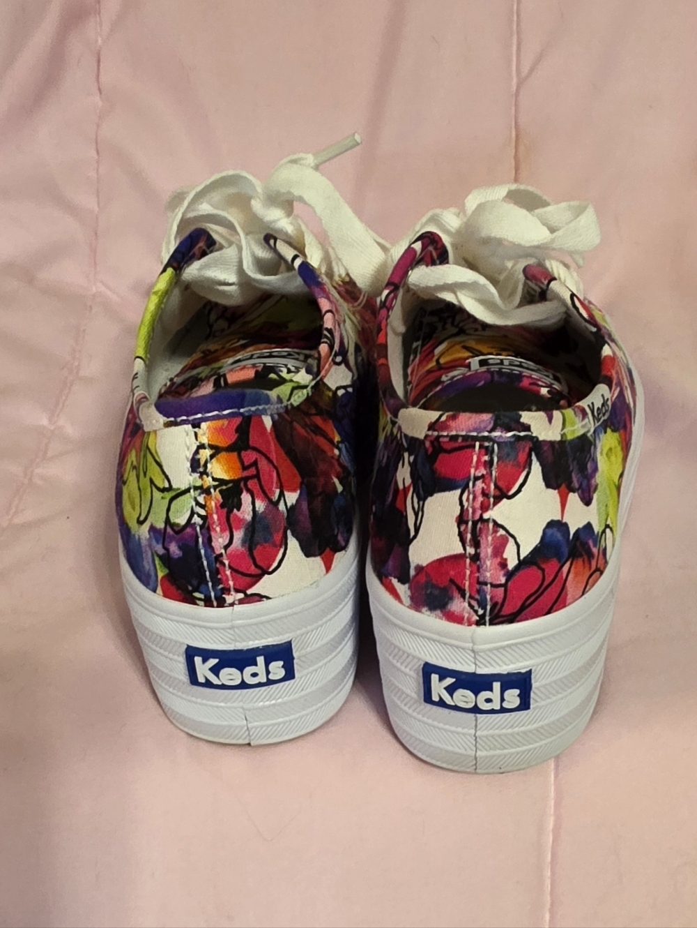 Keds Triple Up Floral Rifle Paper Platform 1.5" Size 5 Sneakers Like New!! - Picture 4 of 6